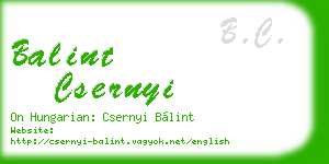 balint csernyi business card